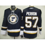 nhl st. louis blues #57 perron blue third jersey