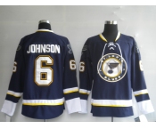 nhl st. louis blues 6# johnson dark blue  third jersey