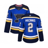 Women Adidas St. Louis Blues #2 Al Macinnis Authentic Royal Blue Home NHL Jersey