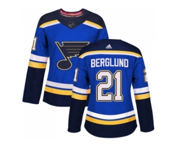 Women Adidas St. Louis Blues #21 Patrik Berglund Blue Home Authentic Stitched NHL Jersey