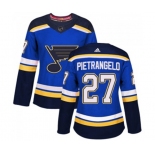 Women Adidas St. Louis Blues #27 Alex Pietrangelo Premier Royal Blue Home NHL Jersey