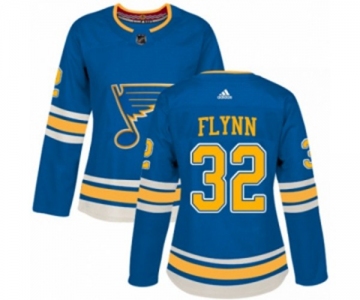 Women Adidas St. Louis Blues #32 Brian Flynn Authentic Navy Blue Alternate NHL Jersey