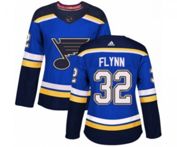 Women Adidas St. Louis Blues #32 Brian Flynn Authentic Royal Blue Home NHL Jersey