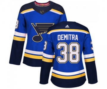 Women Adidas St. Louis Blues #38 Pavol Demitra Authentic Royal Blue Home NHL Jersey