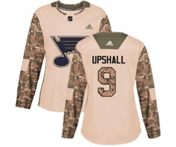 Women Adidas St. Louis Blues #9 Scottie Upshall Authentic Camo Veterans Day Practice NHL Jersey