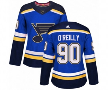 Women Adidas St. Louis Blues #90 Ryan O'Reilly Premier Royal Blue Home NHL Jersey