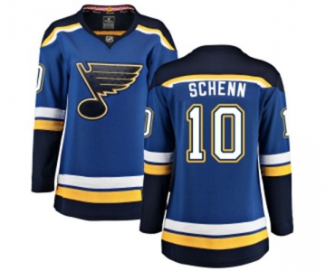 Women St. Louis Blues #10 Brayden Schenn Fanatics Branded Royal Blue Home Breakaway NHL Jersey