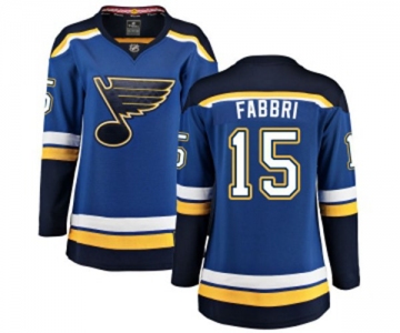 Women St. Louis Blues #15 Robby Fabbri Fanatics Branded Royal Blue Home Breakaway NHL Jersey