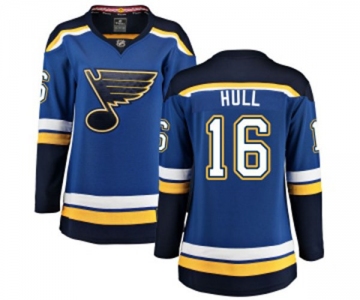 Women St. Louis Blues #16 Brett Hull Fanatics Branded Royal Blue Home Breakaway NHL Jersey