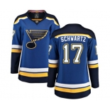 Women St. Louis Blues #17 Jaden Schwartz Fanatics Branded Royal Blue Home Breakaway NHL Jersey