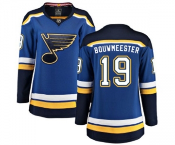 Women St. Louis Blues #19 Jay Bouwmeester Fanatics Branded Royal Blue Home Breakaway NHL Jersey