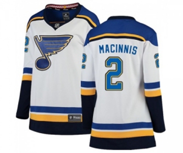 Women St. Louis Blues #2 Al Macinnis Fanatics Branded White Away Breakaway NHL Jersey