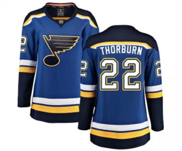 Women St. Louis Blues #22 Chris Thorburn Fanatics Branded Royal Blue Home Breakaway NHL Jersey