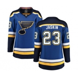 Women St. Louis Blues #23 Dmitrij Jaskin Fanatics Branded Royal Blue Home Breakaway NHL Jersey