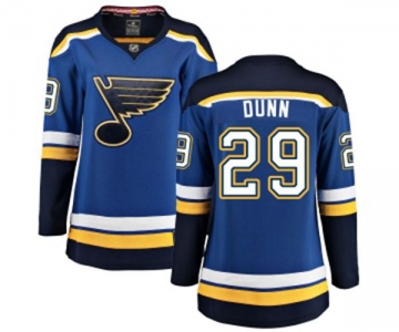 Women St. Louis Blues #29 Vince Dunn Fanatics Branded Royal Blue Home Breakaway NHL Jersey