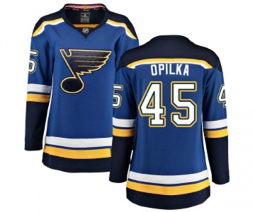 Women St. Louis Blues #45 Luke Opilka Fanatics Branded Royal Blue Home Breakaway NHL Jersey