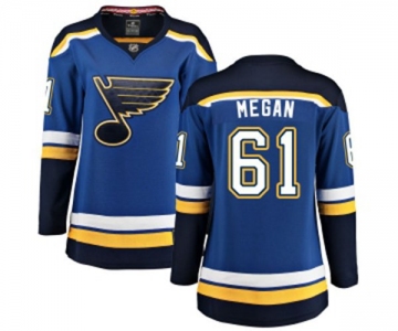 Women St. Louis Blues #61 Wade Megan Fanatics Branded Royal Blue Home Breakaway NHL Jersey