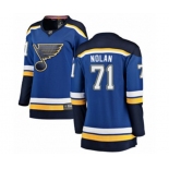 Women St. Louis Blues #71 Jordan Nolan Fanatics Branded Royal Blue Home Breakaway NHL Jersey