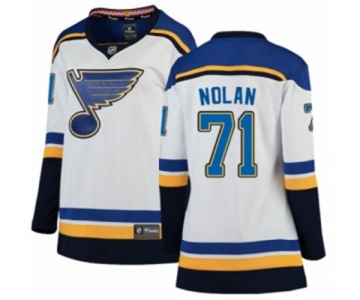 Women St. Louis Blues #71 Jordan Nolan Fanatics Branded White Away Breakaway NHL Jersey