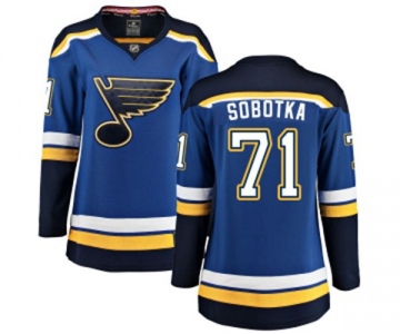 Women St. Louis Blues #71 Vladimir Sobotka Fanatics Branded Royal Blue Home Breakaway NHL Jersey