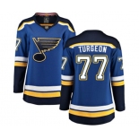 Women St. Louis Blues #77 Pierre Turgeon Fanatics Branded Royal Blue Home Breakaway NHL Jersey