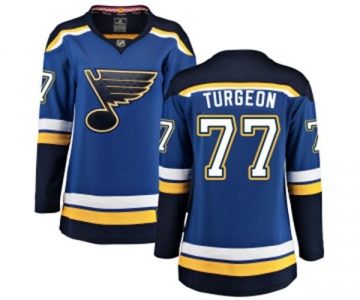 Women St. Louis Blues #77 Pierre Turgeon Fanatics Branded Royal Blue Home Breakaway NHL Jersey