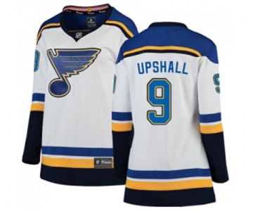 Women St. Louis Blues #9 Scottie Upshall Fanatics Branded White Away Breakaway NHL Jersey