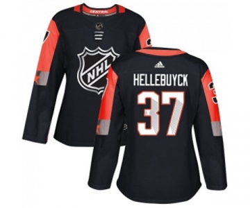 Women's Adidas Winnipeg Jets #37 Connor Hellebuyck Authentic Black 2018 All-Star Central Division NHL Jersey