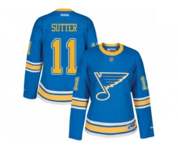 Women's Reebok St. Louis Blues #11 Brian Sutter Authentic Blue 2017 Winter Classic NHL Jersey