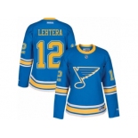 Women's Reebok St. Louis Blues #12 Jori Lehtera Authentic Blue 2017 Winter Classic NHL Jersey