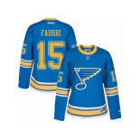 Women's Reebok St. Louis Blues #15 Robby Fabbri Authentic Blue 2017 Winter Classic NHL Jersey