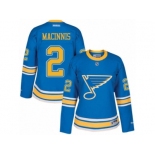 Women's Reebok St. Louis Blues #2 Al Macinnis Authentic Blue 2017 Winter Classic NHL Jersey