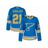 Women's Reebok St. Louis Blues #21 Patrik Berglund Authentic Blue 2017 Winter Classic NHL Jersey