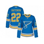 Women's Reebok St. Louis Blues #22 Kevin Shattenkirk Authentic Blue 2017 Winter Classic NHL Jersey