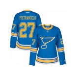 Women's Reebok St. Louis Blues #27 Alex Pietrangelo Authentic Blue 2017 Winter Classic NHL Jersey