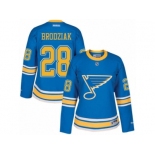 Women's Reebok St. Louis Blues #28 Kyle Brodziak Authentic Blue 2017 Winter Classic NHL Jersey