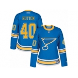 Women's Reebok St. Louis Blues #40 Carter Hutton Authentic Blue 2017 Winter Classic NHL Jersey