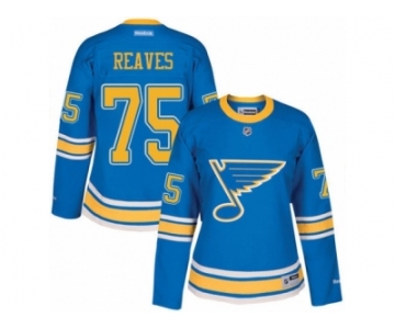 Women's Reebok St. Louis Blues #75 Ryan Reaves Authentic Blue 2017 Winter Classic NHL Jersey