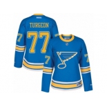 Women's Reebok St. Louis Blues #77 Pierre Turgeon Authentic Blue 2017 Winter Classic NHL Jersey