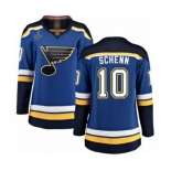 Women's St. Louis Blues #10 Brayden Schenn Fanatics Branded Royal Blue Home Breakaway 2019 Stanley Cup Champions Hockey Jersey