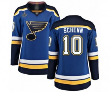 Women's St. Louis Blues #10 Brayden Schenn Fanatics Branded Royal Blue Home Breakaway 2019 Stanley Cup Champions Hockey Jersey