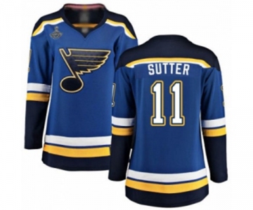 Women's St. Louis Blues #11 Brian Sutter Fanatics Branded Royal Blue Home Breakaway 2019 Stanley Cup Champions Hockey Jersey