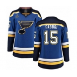 Women's St. Louis Blues #15 Robby Fabbri Fanatics Branded Royal Blue Home Breakaway 2019 Stanley Cup Champions Hockey Jersey