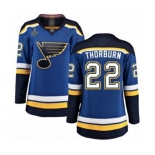 Women's St. Louis Blues #22 Chris Thorburn Fanatics Branded Royal Blue Home Breakaway 2019 Stanley Cup Champions Hockey Jersey