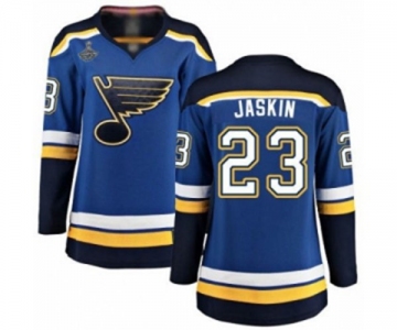 Women's St. Louis Blues #23 Dmitrij Jaskin Fanatics Branded Royal Blue Home Breakaway 2019 Stanley Cup Champions Hockey Jersey