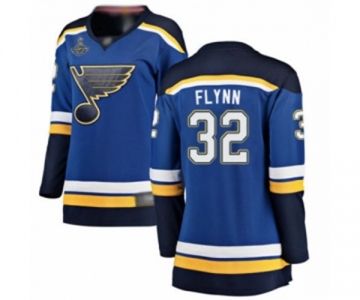 Women's St. Louis Blues #32 Brian Flynn Fanatics Branded Royal Blue Home Breakaway 2019 Stanley Cup Champions Hockey Jersey