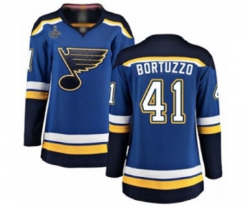 Women's St. Louis Blues #41 Robert Bortuzzo Fanatics Branded Royal Blue Home Breakaway 2019 Stanley Cup Champions Hockey Jersey