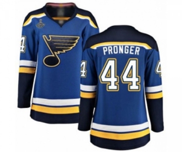 Women's St. Louis Blues #44 Chris Pronger Fanatics Branded Royal Blue Home Breakaway 2019 Stanley Cup Champions Hockey Jersey