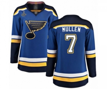 Women's St. Louis Blues #7 Joe Mullen Fanatics Branded Royal Blue Home Breakaway 2019 Stanley Cup Champions Hockey Jersey