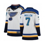 Women's St. Louis Blues #7 Joe Mullen Fanatics Branded White Away Breakaway 2019 Stanley Cup Champions Hockey Jersey